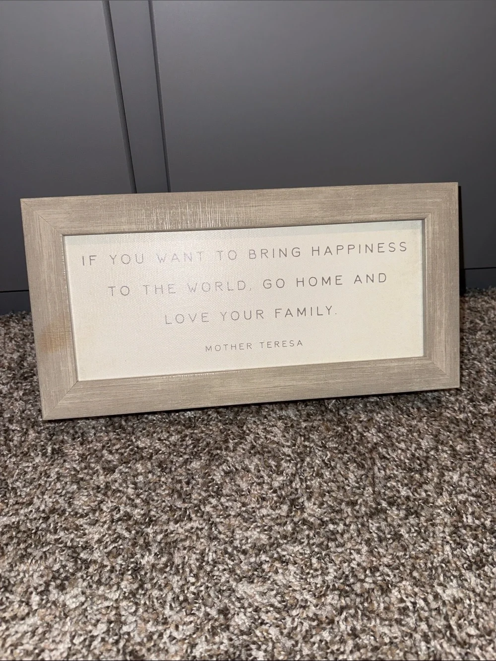 Rustic Beige Framed Inspirational Wall Art - Neutral Home Accent